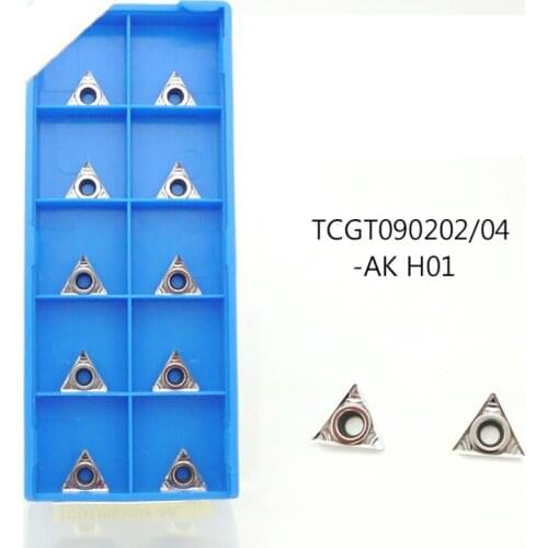 10pcs carbide insertsTCGT090202/TCGT090204-AK H01 Internal Turning inserts Lathe Tool CNC aluminum processing