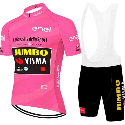 2021 JUMBO VISMA Mallots Conjunto Bicicleta Uniforme Camiseta Masculino Verano Ropa Maillot Ciclismo Hombre Culotte Ciclismo