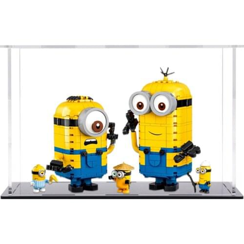 3mm Thickness Building Block Acrylic Display Box For Minions 75551 (No Model) For Children Educational Toys Gift - Black Bottom
