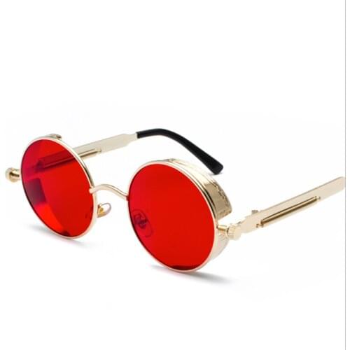 Metal Steampunk Sunglasses Men Women Fashion Round Glasses Brand Design Vintage High Quality UV400 Eyewear