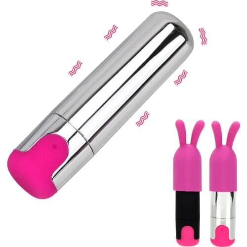 Mini Bullet Vibrator With Rabbit Cap Sex Products G-spot Massager 10 Speeds USB Rechargeable Sex Toys for Women