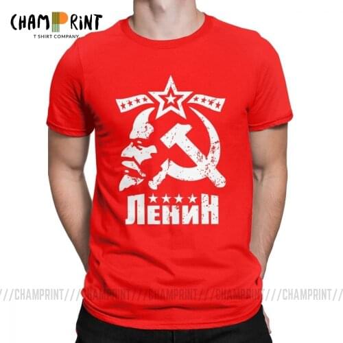 Vladimir Ilyich Lenin Mens T Shirts CCCP USSR T-Shirt Bolshevik Revolution Clothes Communism Marxism Socialism Tee Shirt