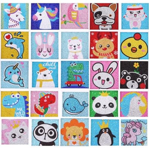 Easy 3D Diamond Painting Kit for Kids Diamond Painting dots kit Beginners Art Crafts Kits for Girls without Frame 6x6inches