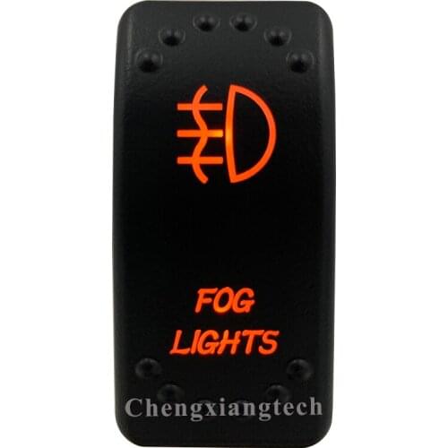 Orange Led Light - Car Boat Caravan Marine Rocker Switch- Laser Eatched- Fog Lights - for Carling ARB NARVA 4X4 -Waterproof