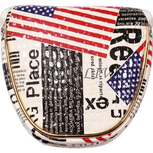 Patriot Flag Golf Mallet Head Cover Putter Cover with Magnetic Closure For SC Odyssey Ping Free Shipping