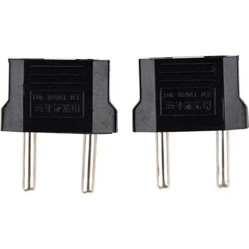 2 x Converter Plug Adapter American to European Current Plug Black