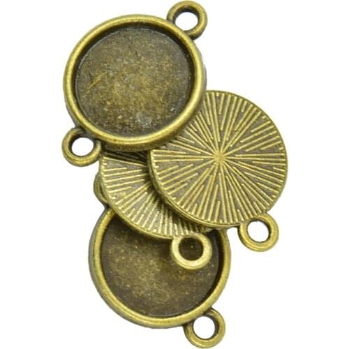 50Pcs Blank Bezel Setting Base for Cabochon Jewelry DIY Charm Connector 12mm