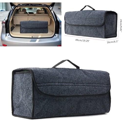 Foldable Grey Large Anti Slip Car Trunk Boot Storage Organiser Case Tool Bag Holder Multipurpose Car Organizer Storage Box