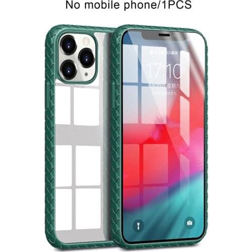 Woven Net Mobile Phone Shell Fall Prevention Scratch Proof Transparent Back Cover Protective Cover For Iphone 12