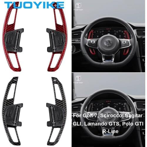 Car Styling Carbon Fiber Steering Wheel Shift Paddle Extension Replacement For Volkswagen Golf7 Scirocco Sagitar Lamando R-Line
