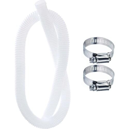 PVC Universal Swimming Pool Pump Replacement Hose Filter Pump Hose Pool Cleaning Tool Replacement Hose With Two Brass Clamps