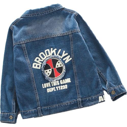 For 3-12 Years Spring Autumn Casual Jacket Girls Ripped Holes Jeans Coats Little Boys Girls Denim Outerwear Children Costume