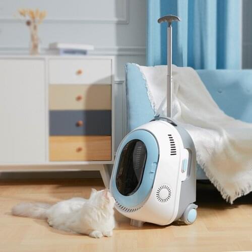 Cold Fog Air Conditioner Cat Backpack Out Portable Cat Dog Carrier Travel Bag Trolley Case Breathable Pet Backpack Pull Rod Box