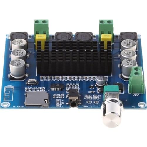 XH-A105 Bluetooth-compatible 5.0 TDA7498 Wireless Digital Power Amplifier Stereo Board 2x100W AMP Amplificador Support TF Card A