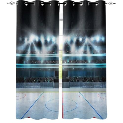 Ice Hockey Playing Field Modern Blackout Curtains For Living Room Bedroom Window Treatment Blinds Drapes Kitchen Curtains