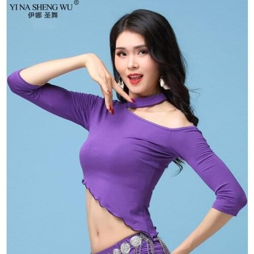 New Belly Dance Customes Sexy Tops Modal Half Sleeves Practice Clothes Top&Tees Women Oriental Dance Wear Bellydance Accessories