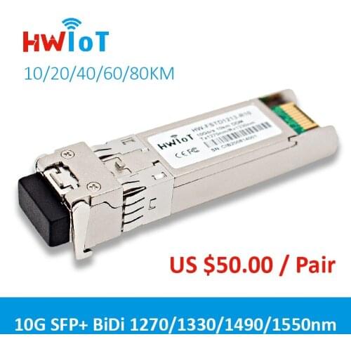 10G SFP+BIDI 10 20 40 60 80km 1270 1330 1490 1550nm LC SMF Transceiver Module DFB transmitter Cisco Compatible