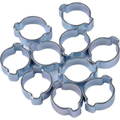 10x Galvanized Double Ear O Clips Hose Pipe Fuel Clamp 13 15 Mm