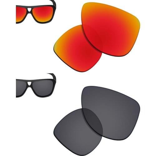 SmartVLT 2 Pairs Polarized Sunglasses Replacement Lenses for Oakley Dispatch 2-Orange Red and Solid Black