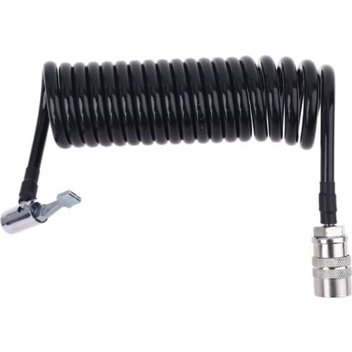 3/5/7/10/15m Recoil Flexible Hose Air Compressor Fitting Tire Inflatable Tube with Lock Air Chuck & Fast Connect Female