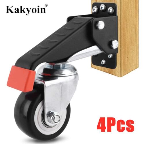 4pcs Heavy Duty 300kg 660LBS Casters Kit Swivel Castor Trolley Furniture Chair Casters Rubber Brake Trolley Wheel Workbench