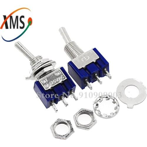50PCS MTS-102 MTS-103 MTS-202 MTS-203 6A 125V Mini 3/6PIN ON-OFF/ON-OFF-ON Toggle Switches For Switching Lights Motors