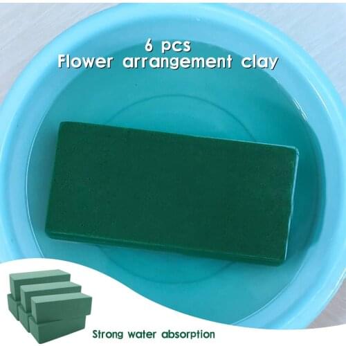 6x Floral Foam Bricks Green Foam Mud Blocks for Artificial Flowers, Plants, Wet Flower Arrangement Block Holder