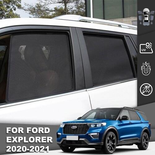 Magnetic Car Sunshade Front Windshield Door Mesh Frame Curtain For Ford Explorer 2014-2021 Side Window Sun Shade Vehicle Shield