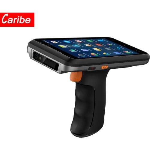 Caribe Pda Tablet Android 2D Barcode Scanner Device Handheld Terminal Tablet With Pistol Grip Handle
