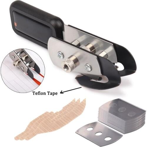 EHDIS Double-Headed Vinyl Wrap PTFE Cutter With 10pcs Spare Blades Decorative Wall Paper Knife Carbon Film Sticker Cutting Tool