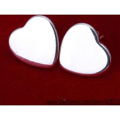 E010 Hot Sale High Quality Silver Color Fine Jewelry,Wholesale Jewelry Elegant Charms Fashion Heart Plate Earrings /deyalw
