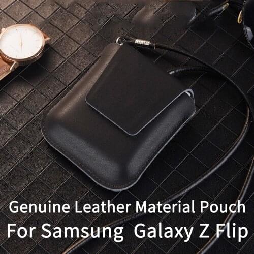 Genuine Leather Galaxy Z Flip Case Pouch Protective Pouch for MOTO Razr 5G Case Pouch