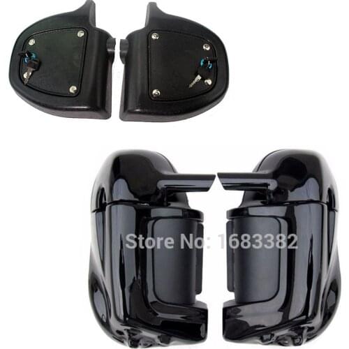 Motorcycle Painted Black Lower Vented Leg Fairings Set With Lock For Harley Road King Electra Glide FLHR FLHT Ultra Classic FLHT