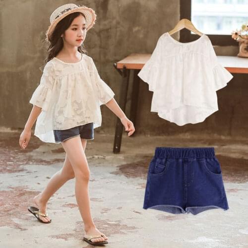 Children Clothing Set 3T 4 5 6 7 8 9 10 11 12 Yrs Baby Girl Summer Clothes T-shirt+Shorts 2Pcs Outfit Kids Clothes Girls Suit