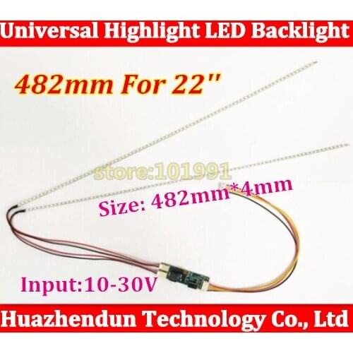 20pcs 482mm Adjustable brightness led backlight strip kit,Update 22inch-wide monitor 22'' LCD ccfl panel to LED backlight