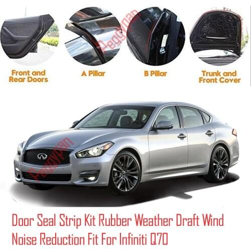 Door Seal Strip Kit Self Adhesive Window Engine Cover Soundproof Rubber Weather Draft Wind Noise Reduction Fit For Infiniti Q70