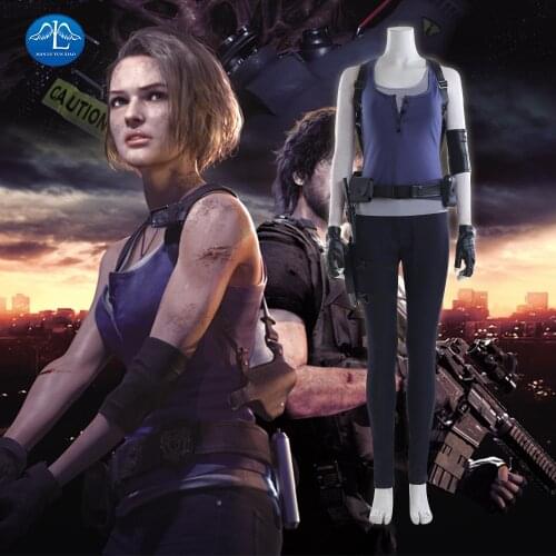 Resident Jill Valentine Cosplay Costume Full Suit For Women Girls Halloween Carnival Costume Made
