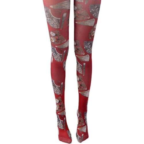 College Wind Tights Red Fashion Tattoo Stockings