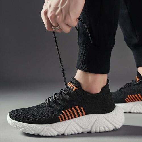 Damyuan Flying Mesh Sneakers for Men Light Thick Bottom Mens Casual Socks Shoes Comfortable Male Outdoor Walking Sports Shoes