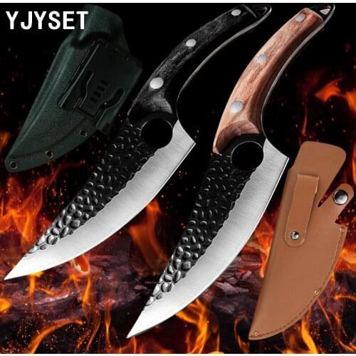 Handmade Stainless Steel Kitchen Boning Knife Fishing Knife Meat Cleaver Outdoor Cooking Cutter Gift Butcher Knife Sheath Covers