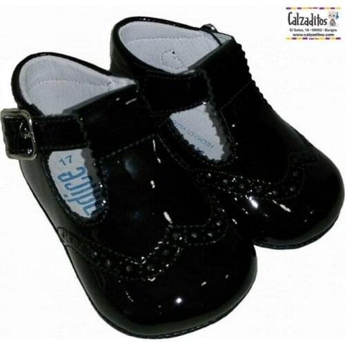 Patent leather Nuggets navy blue without sole, of Index Patucos