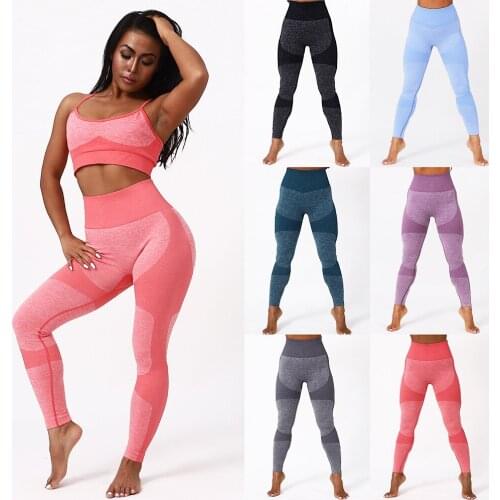 Autumn Seamless Knitted Moisture Wicking Ladies Leggings Slimming Womens Sports Leggings Breathable Hip Lift Women Leggings
