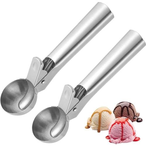 Stainless Steel Ice Cream Scoops Stacks Watermelon Ice Cream Spoon Non-Stick Fruit Ice Ball Maker Ice Cream Digger Kitchen Tools