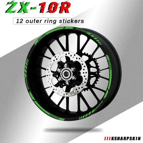 Motorcycle Tire modification decals Thick wheel Edge Outer Rim Stickers Stripe Wheel Decals For KAWASAKI ZX-10R zx10r zx 10r