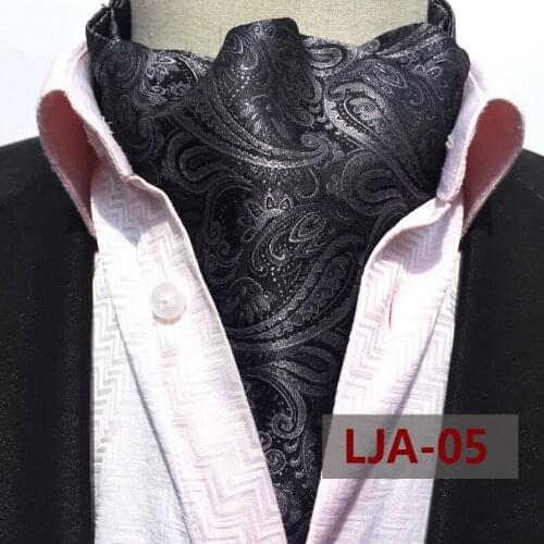 Fashion Design Men Tie Luxury Business Paisley Ascot Unique British Style Jacquard Woven Ascots for Men