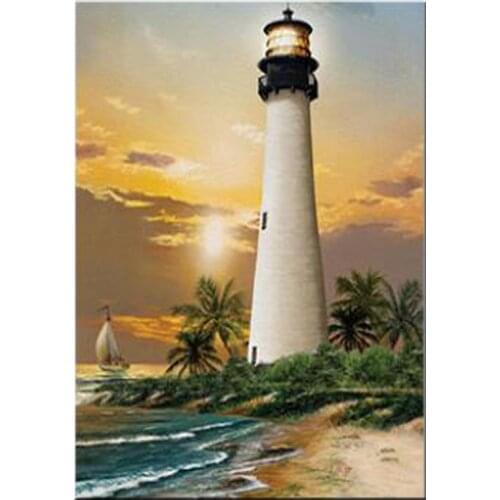 5D DIY Diamond Painting Landscape Sunset Sea Kit Full Drill Square Embroidery Mosaic Art Picture of Rhinestones Home Decor Gift