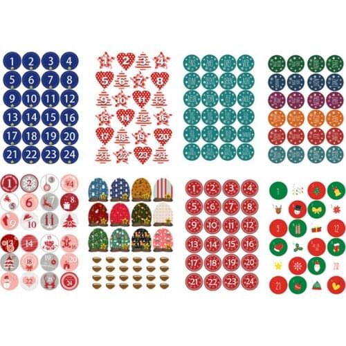 1 Sheets Christmas Number Stickers Hand Account Decoration Stickers Creative Cartoon DIY Round Sealing Label Diary Stickers