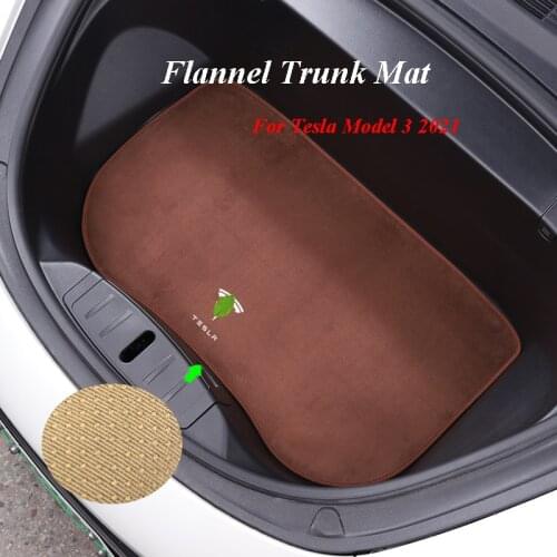 Model 3 New Flannel Seat Cushion Front Luggage Mat For Tesla Model 3 2021 Car Storage Box Anti-Dirty Mat Interior Accessories
