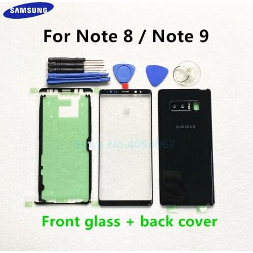 Front Glass Lens Touch Screen For Samsung Galaxy Note 8 N950 Note 9 N960 Rear Battery Door Cover Back Housing + Tools