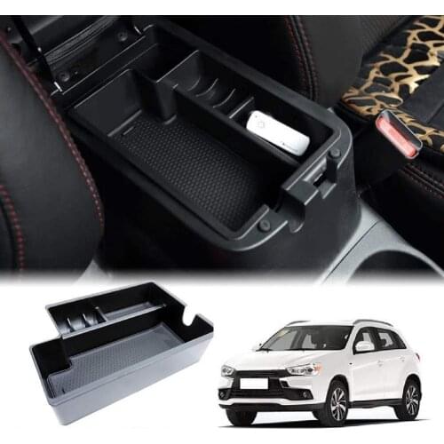 Armrest Storage Box Anti-skid Matched ABS Matte Storage Glove for Mitsubishi Outlander Sport ASX RVR 2010
